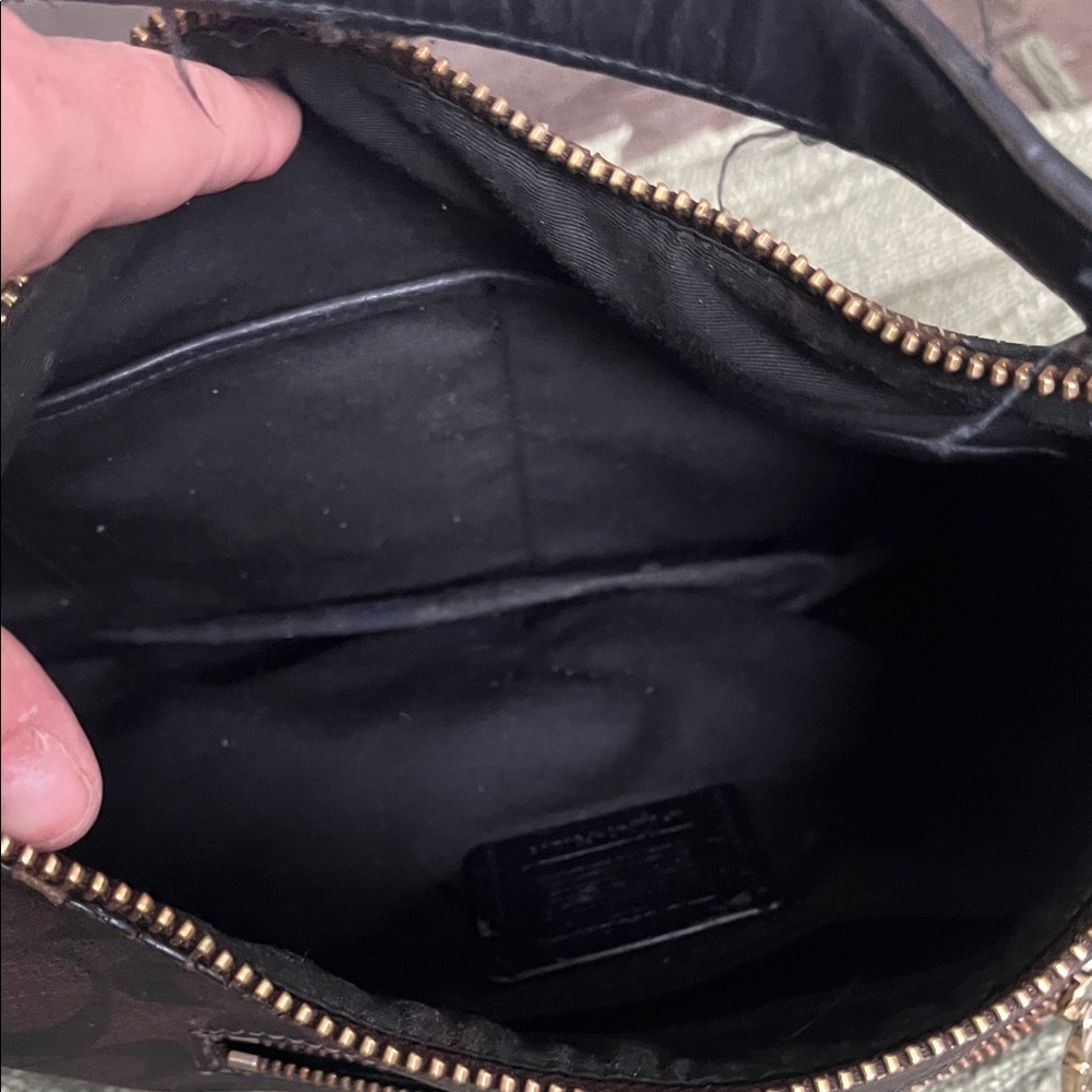 Coach Brown Signature Hobo Bag with Wristlet - Picture 4 of 11